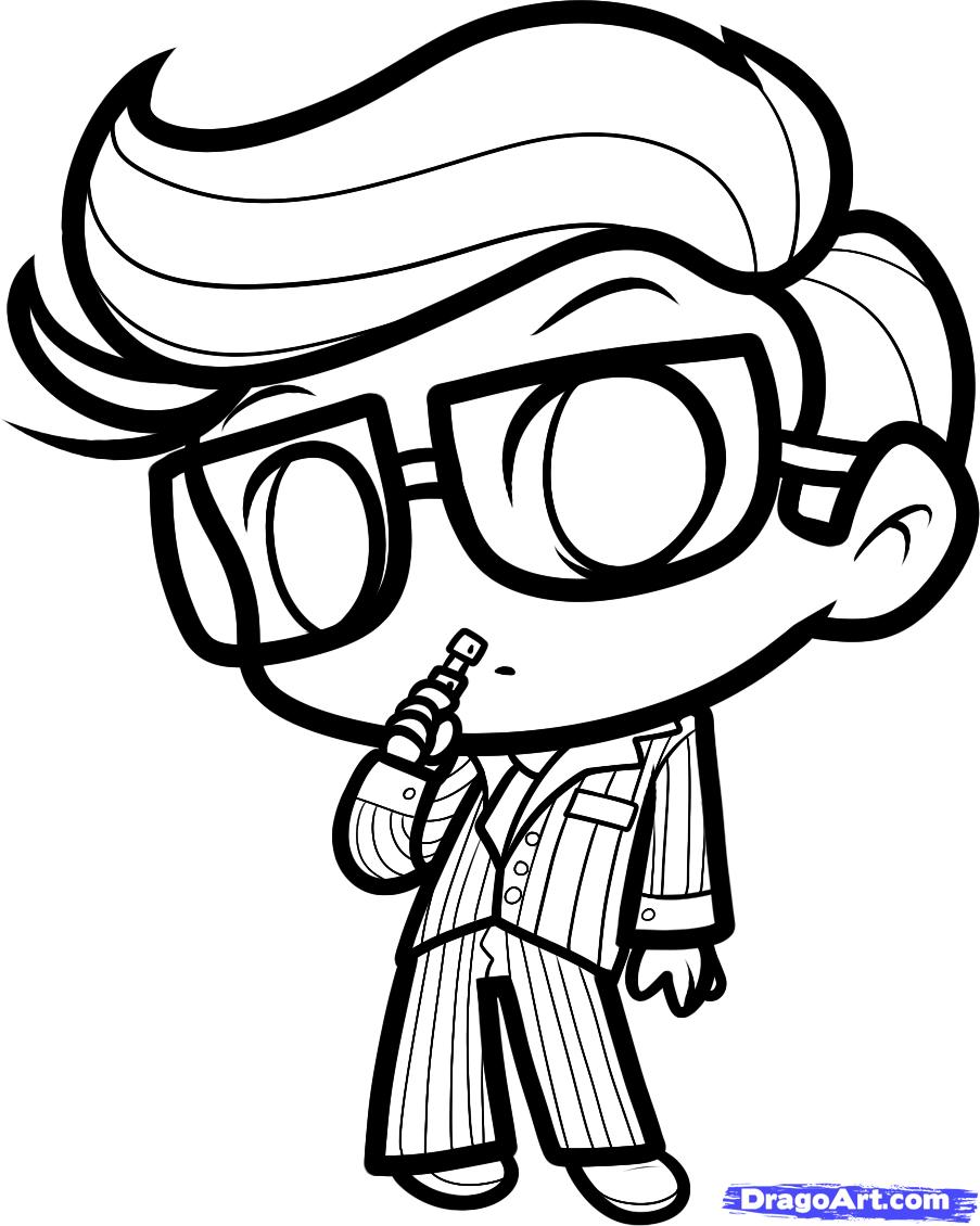 903x1130 Draw Chibi Dr Who, Step - Dr Drawing
