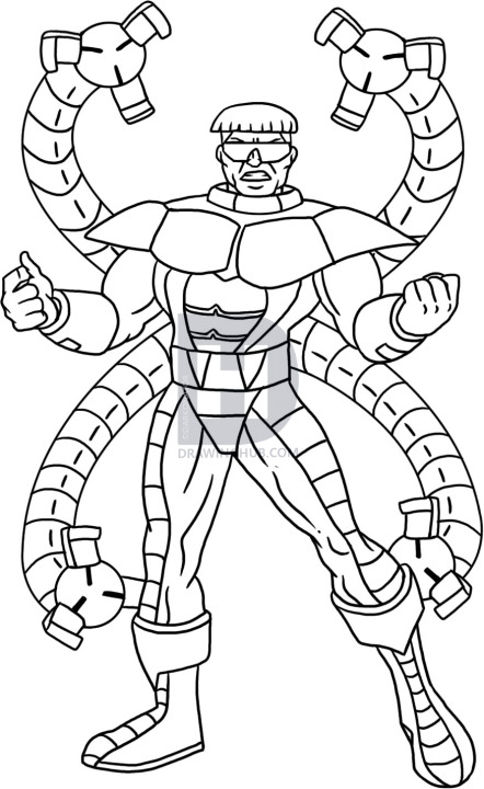 442x720 How To Draw Doctor Octopus, Step - Dr Drawing