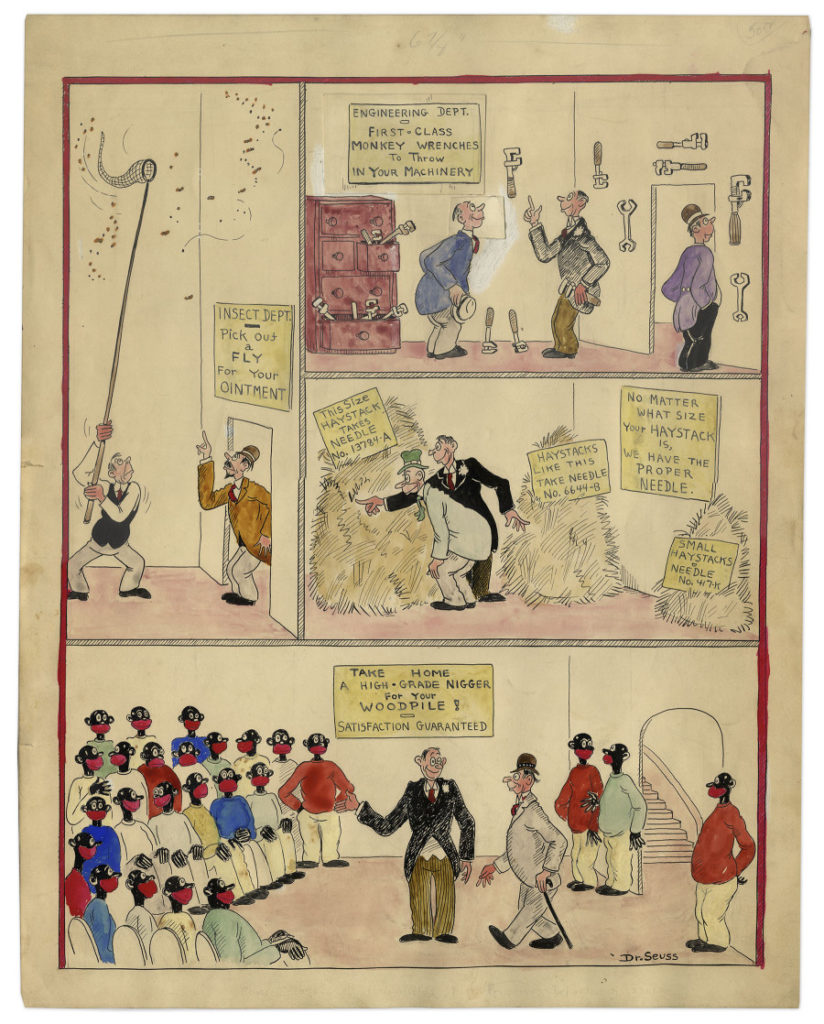 824x1024 offensively racist dr seuss drawing heads to auction why - Dr Seuss Drawings