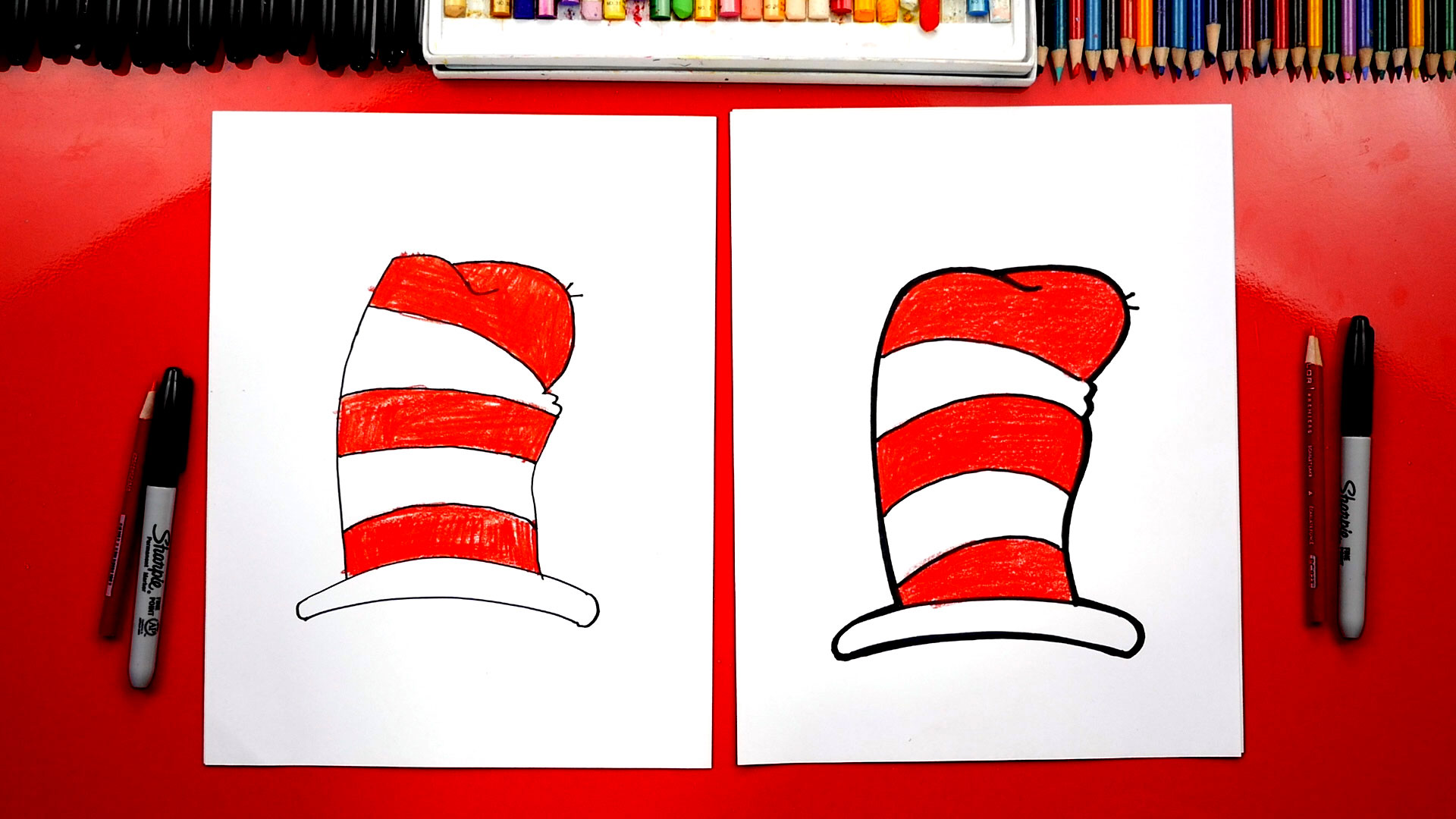 1920x1080 how to draw the dr seuss hat from cat in the hat - Dr Seuss Hat Drawing