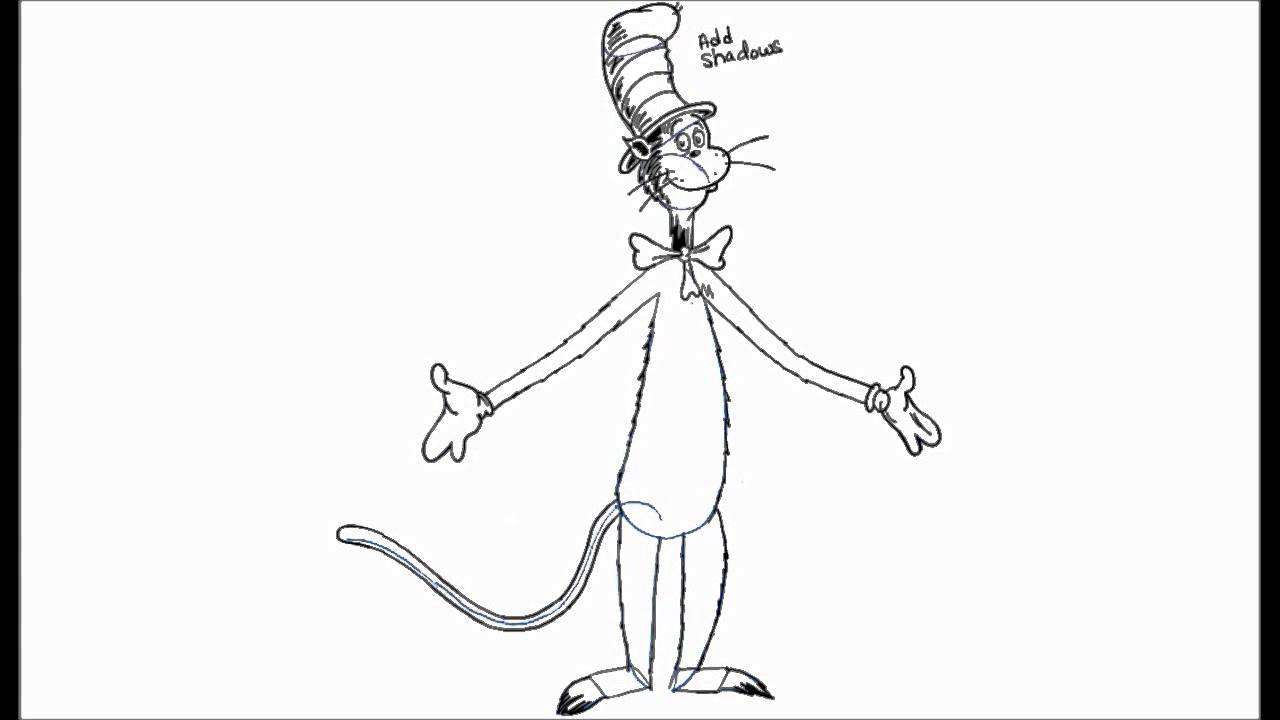 1280x720 how to draw the cat in the hat from dr seuss - Dr Seuss Hat Drawing