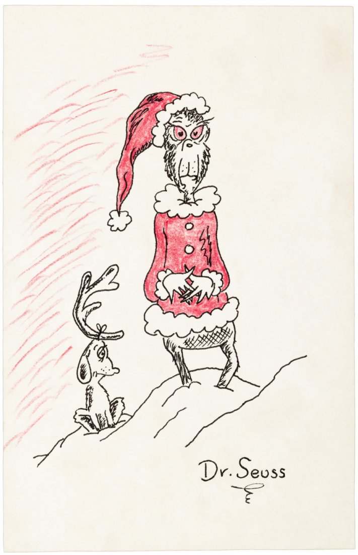 711x1100 Original Drawing Of The Grinch Max - Dr Suess Drawings