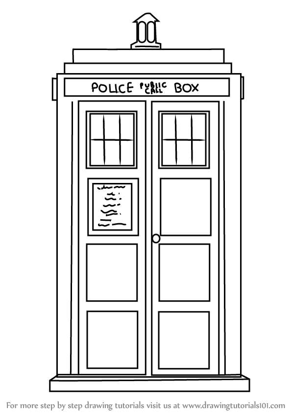 598x844 Learn How To Draw Tardis From Doctor Who - Dr Who Drawings