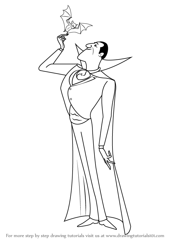 596x843 Learn How To Draw Count Dracula From Hotel Transylvania - Dracula Drawing