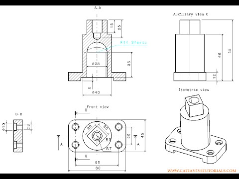 480x360 Catia Drafting Beginner Tutorial - Drafting Drawing