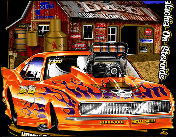 590x460 wicked grafixx custom drag racing t shirts, crew shirts and designs - Drag Car Drawings