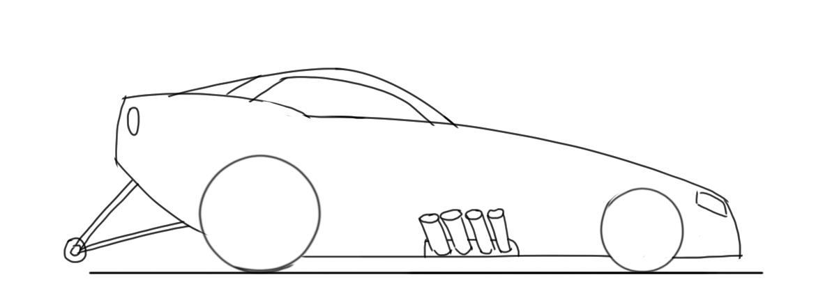 Drag Car Outline