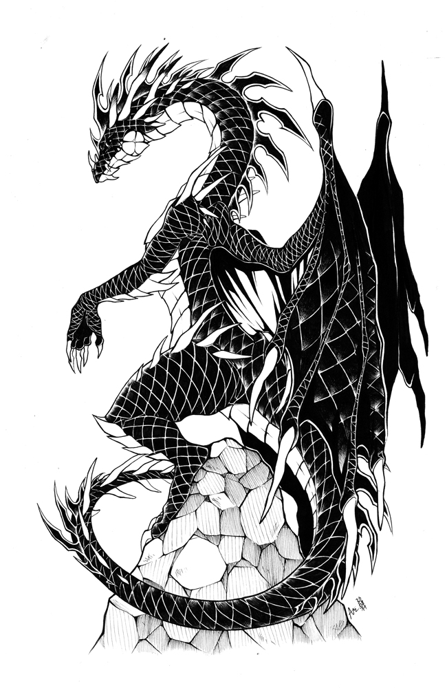 Tattooorbis - Dragon Anime Drawing. 
