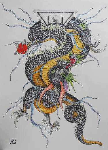 375x520 Japan Dragon Drawing - Dragon Art Drawing