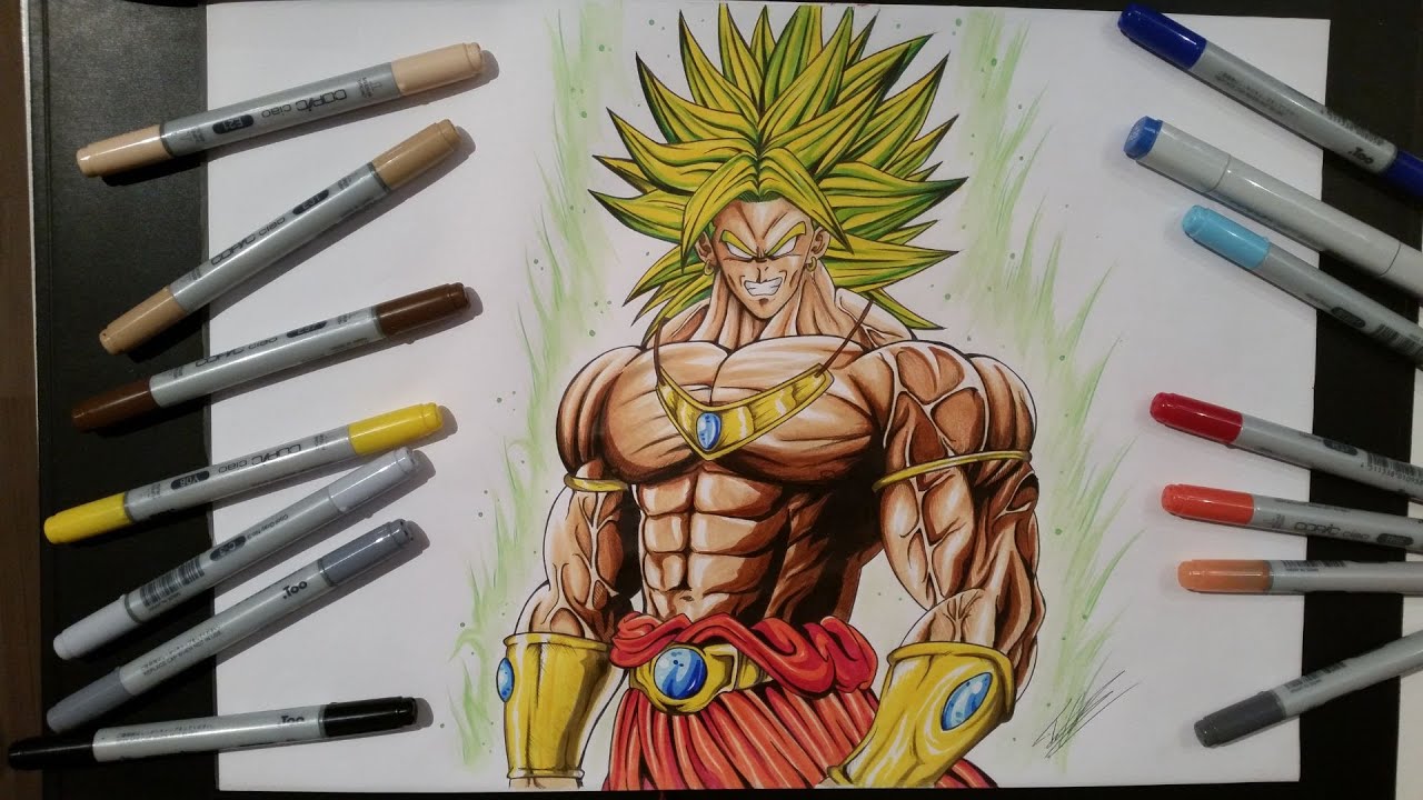 1280x720 drawing broly the legendary super saiyan - Dragon Ball Drawing