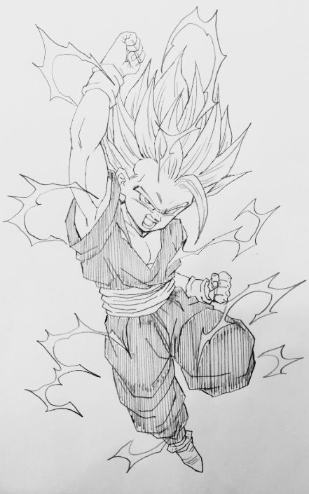 441x705 warrior of rage! drawn - Dragon Ball Drawing