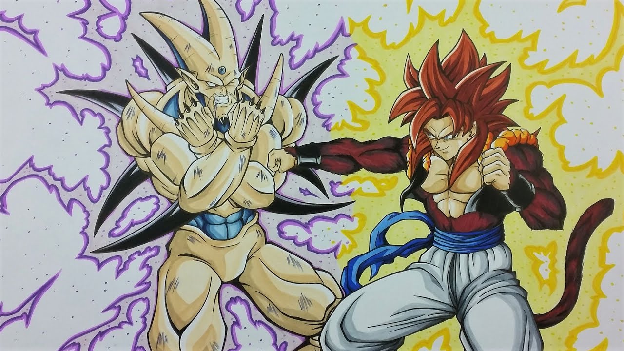 1280x720 drawing gogeta vs omega shenron dragonball gt tolgart - Dragon Ball Gt Drawings