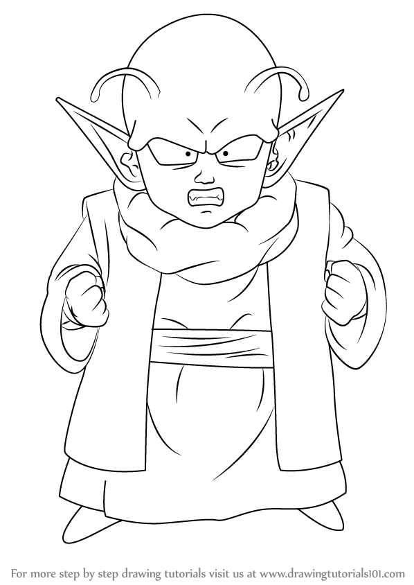 598x844 learn how to draw dende from dragon ball z - Dragon Ball Z Cartoon Drawing