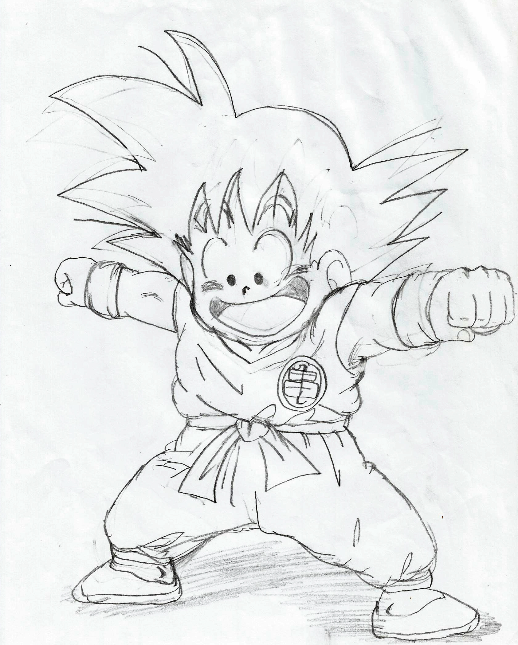 1686x2100 dragon ball z pencil easy drawing - Dragon Ball Z Cartoon Drawing