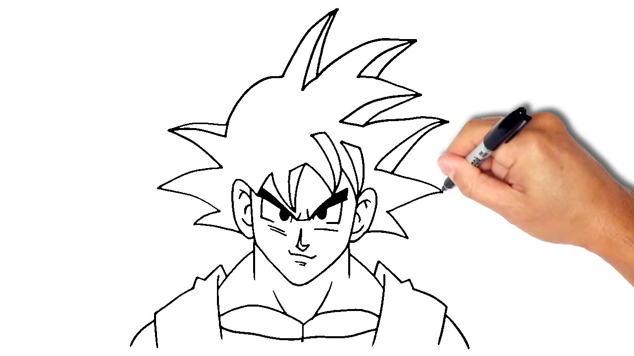 1280x720 How To Draw Goku From Dragon Ball - Dragon Ball Z Easy Drawing