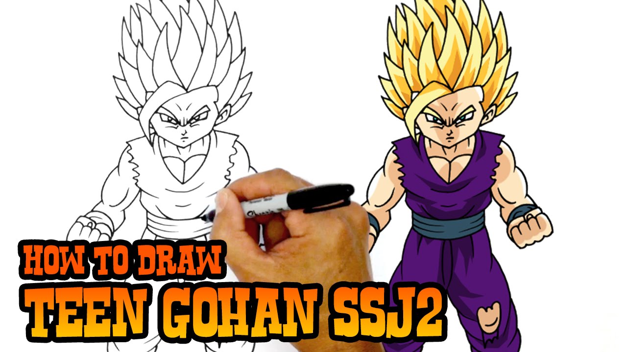1280x720 How To Draw Teen Gohan Dragon Ball Z - Dragon Ball Z Gohan Drawing
