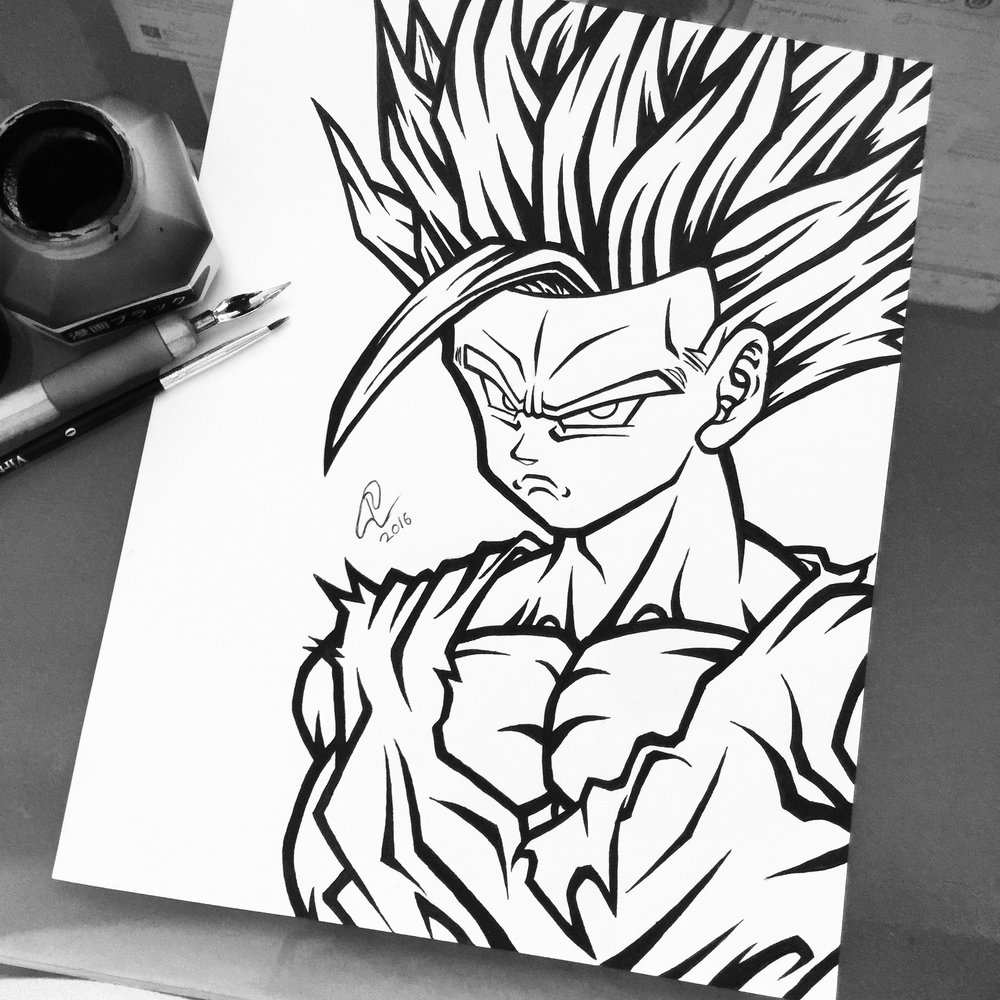 1000x1000 Orozco Design Dragon Ball Z Posters - Dragon Ball Z Gohan Drawing