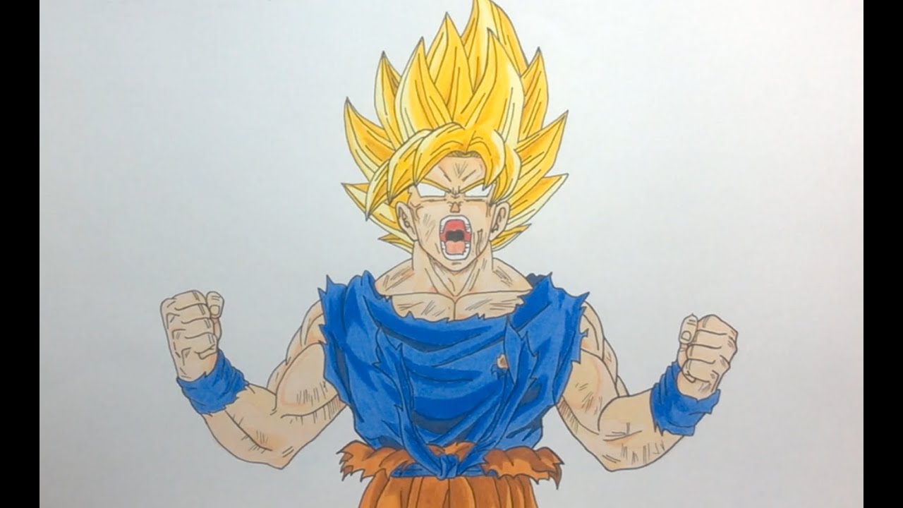1280x720 Drawing Goku Super Saiyan Ssj - Dragon Ball Z Goku Drawing