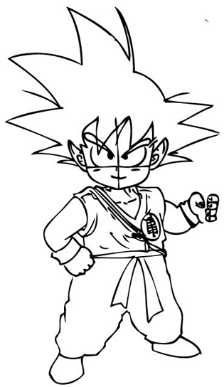 315x544 How To Draw Son Goku As A Child From Dragon Ball Z With Drawing - Dragon Ball Z Goku Drawing