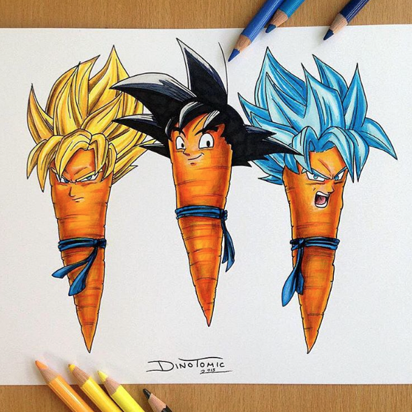 590x590 Kararot! Goku Carrot Drawing - Dragon Ball Z Goku Drawing