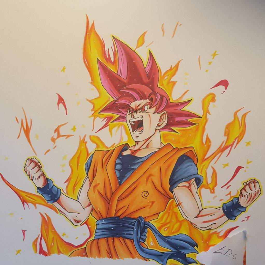 1022x1024 Super Saiyan God Goku Drawing - Dragon Ball Z Goku Drawing