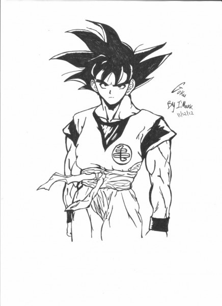 436x600 Dragon Ball Z Goku Drawing - Dragon Ball Z Goku Drawing
