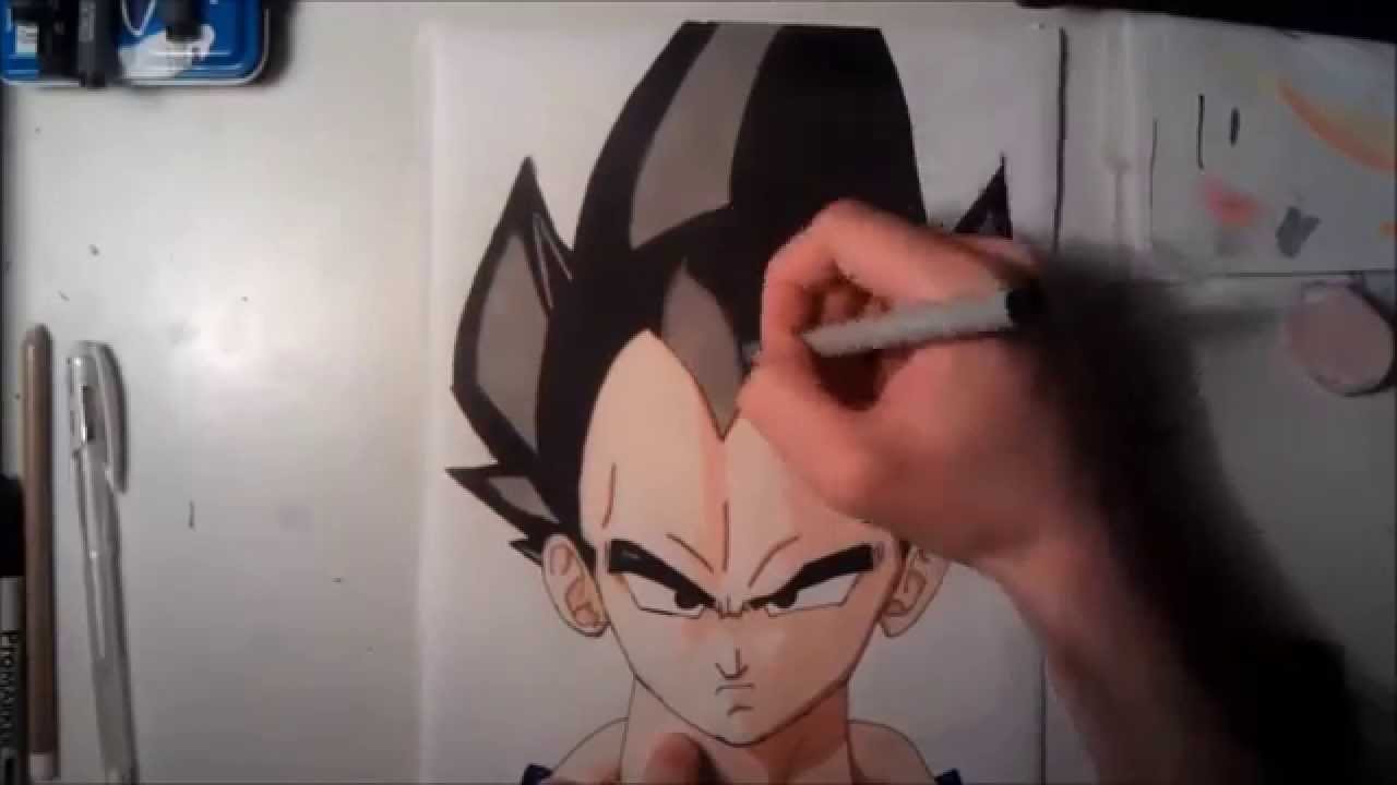 1280x720 Speed Drawing Vegeta Dragonball Z Kai ! - Dragon Ball Z Kai Drawings