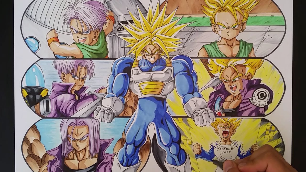 1280x720 Drawing The Evolution Of Trunks From Dragon Ball Z - Dragon Ball Z Trunks Drawing