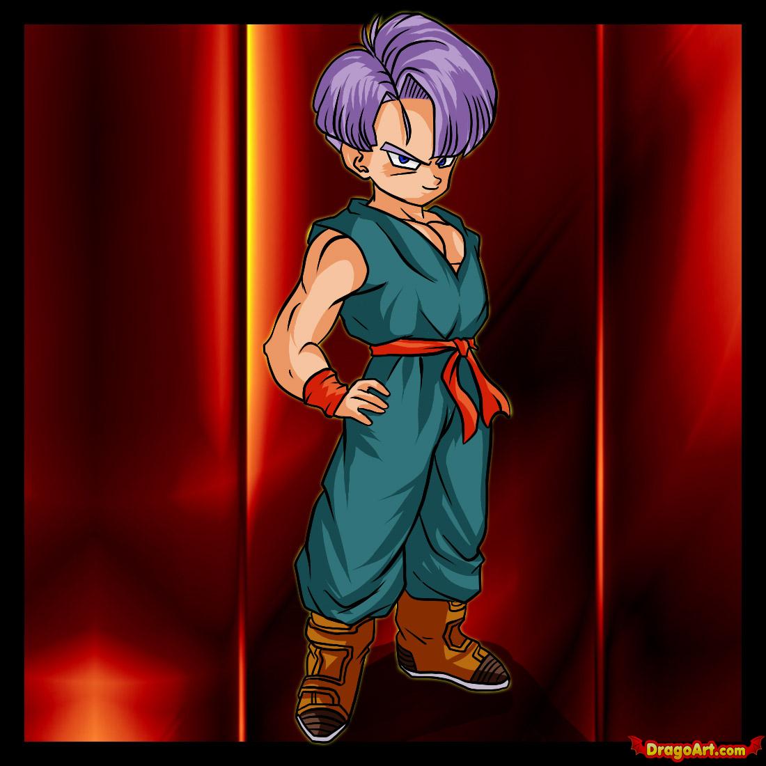 1100x1100 How To Draw Kid Trunks, Step - Dragon Ball Z Trunks Drawing