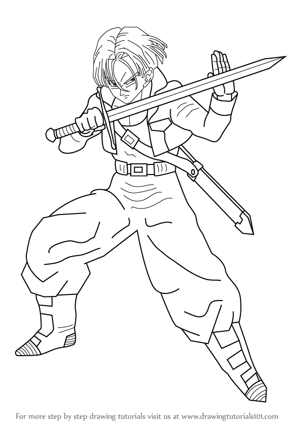 598x844 Learn How To Draw Trunks From Dragon Ball Z - Dragon Ball Z Trunks Drawing