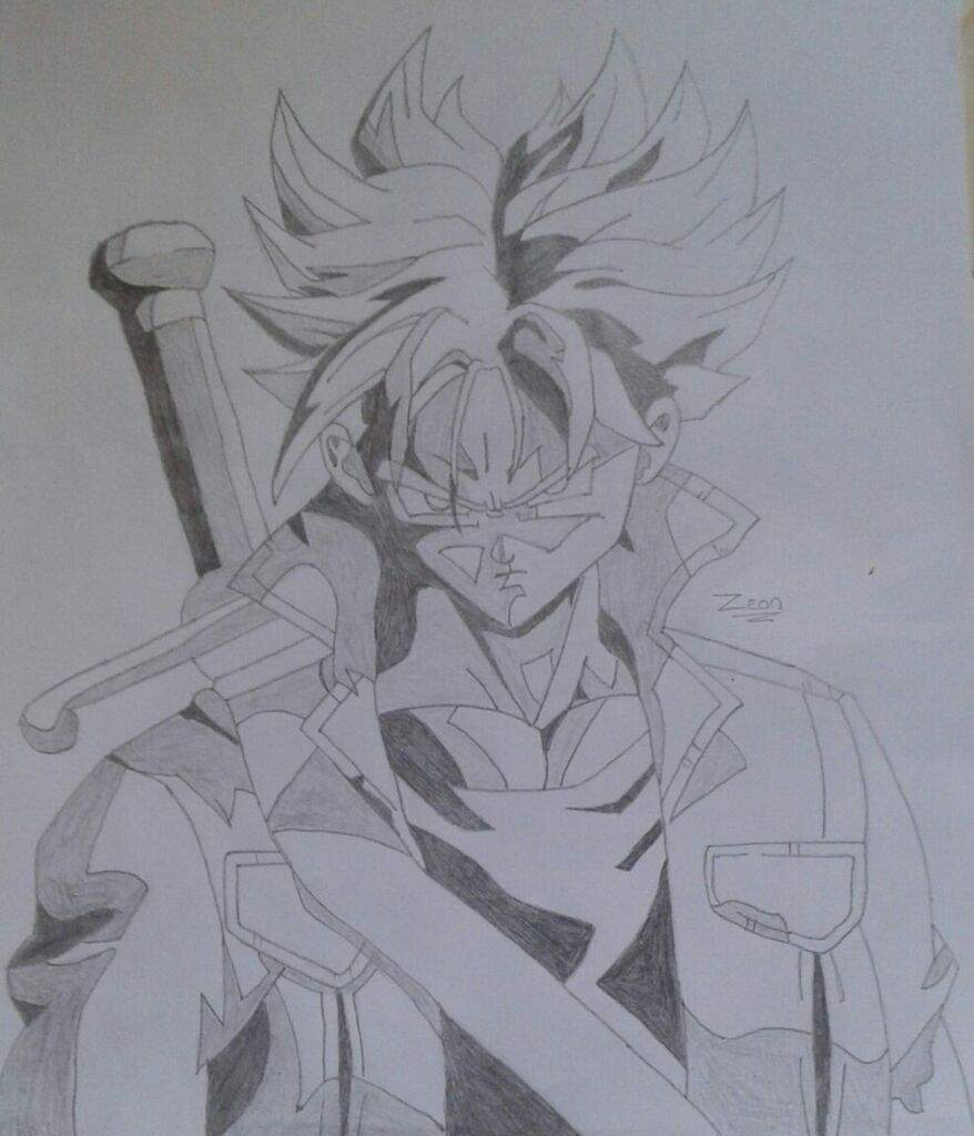 878x1024 Ssj Future Trunks Drawing Dragonballz Amino - Dragon Ball Z Trunks Drawing
