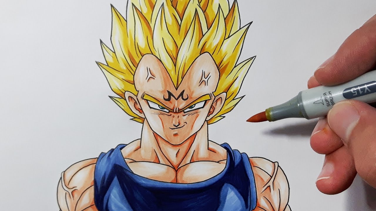 1280x720 how to draw majin vegeta - Dragon Ball Z Vegeta Drawing