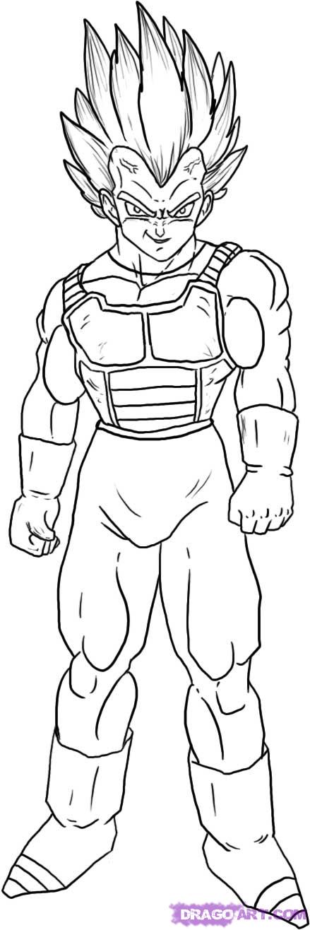 439x1316 How To Draw Super Saiyan Vegeta, Step - Dragon Ball Z Vegeta Drawing