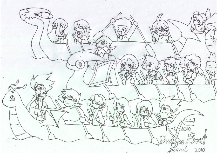 900x651 Chinese Drawing Dragon Boat Festival For Free Download - Dragon Boat Drawing