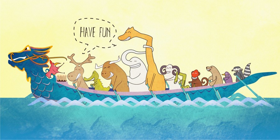 900x450 Entry - Dragon Boat Drawing