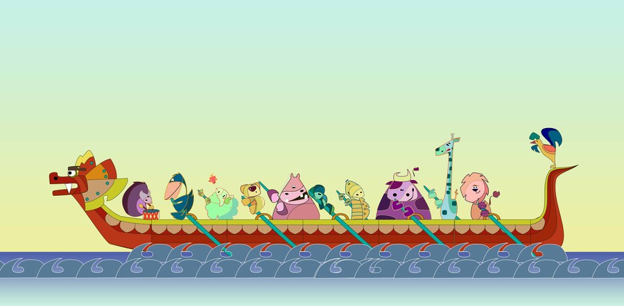 900x442 Entry - Dragon Boat Drawing