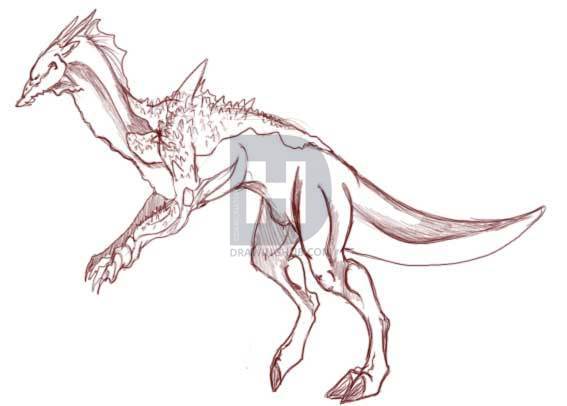 567x406 How To Draw A Dragon Body For The Mercenary Dragon, Step - Dragon Body Drawing