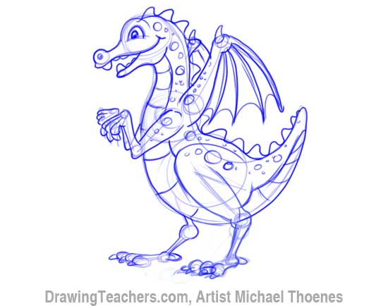 550x434 How To Draw A Dragon For Kids - Dragon Body Drawing