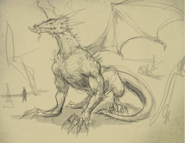 712x550 How To Draw A Dragon - Dragon Body Drawing