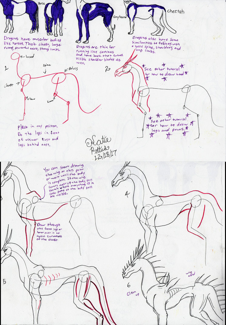 745x1071 Tutorial How I Draw - Dragon Body Drawing