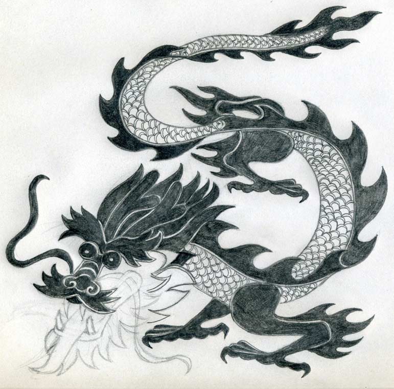 771x761 Dragon Drawing Simple And Perfect - Dragon Body Drawing