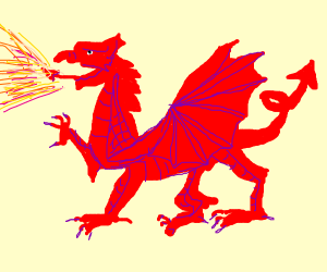 300x250 red dragon breathing fire drawing - Dragon Breathing Fire Drawing