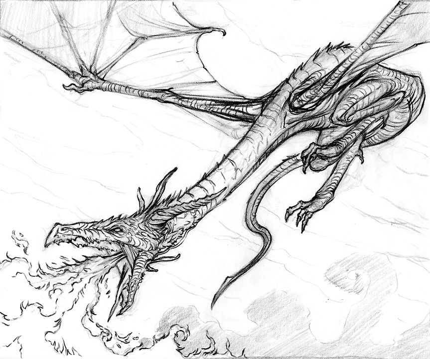 Dragon Breathing Fire Drawing At Explore 8370