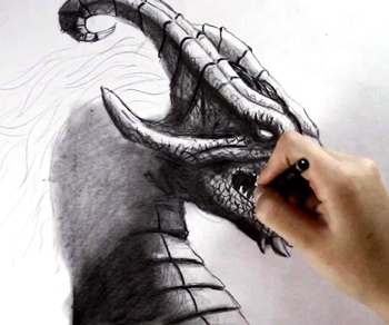 Dragon Charcoal Drawing at PaintingValley.com | Explore collection of ...