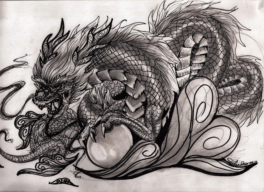 Dragon Chinese Drawing at PaintingValley.com | Explore collection of ...