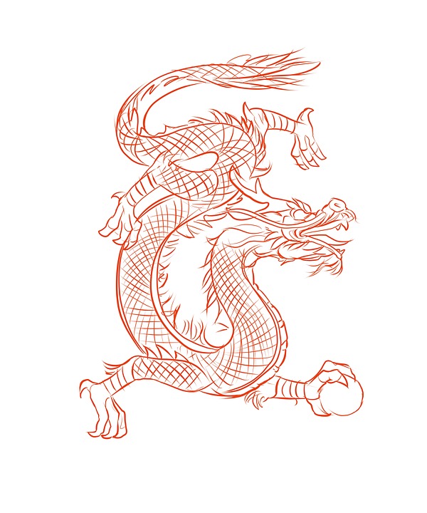 600x720 Free Photo Line Art Design Dragon Chinese Drawing Eastern - Dragon Chinese Drawing