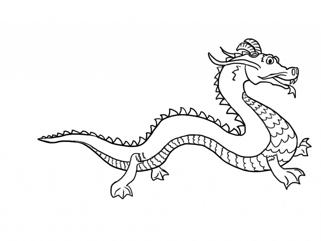 1024x770 Chinese Drawing Easy For Free Download - Dragon Chinese Drawing