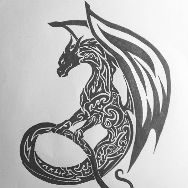 600x600 Dragon Drawings - Dragon Drawing