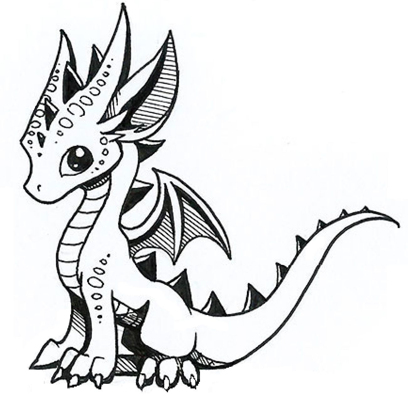 1302x1278 cute little dragon drawing cute dragon drawing, dragon - Dragon Drawing