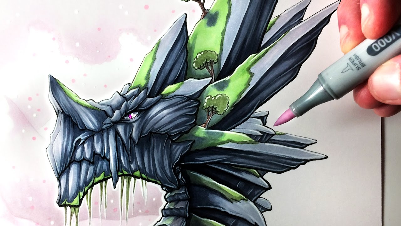 1280x720 Let's Draw A Rock Dragon - Dragon Drawing Art